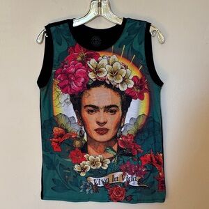 Artistic Floral Graphic Sleeveless Tank Top